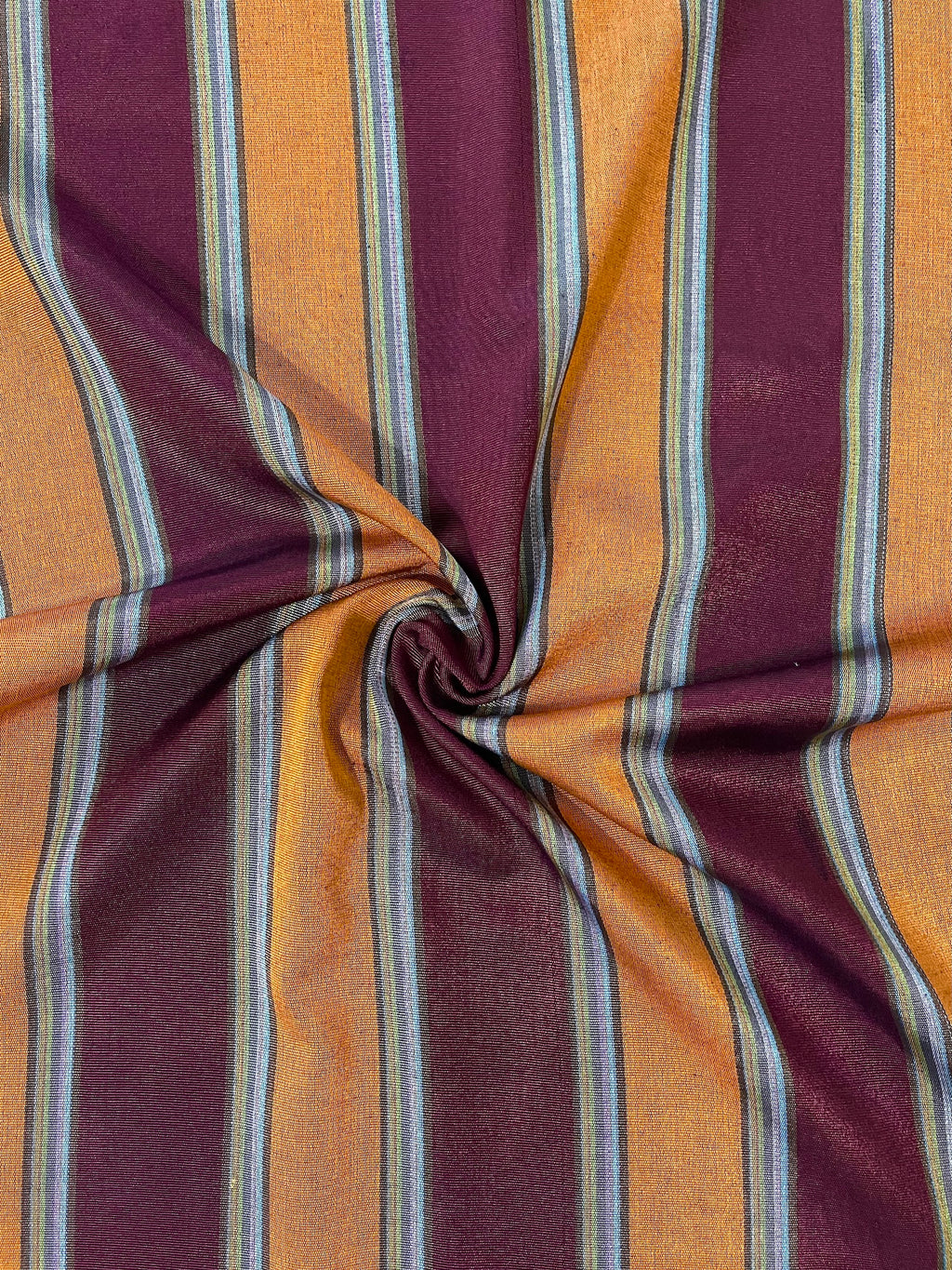 Multicolor striped shiny kutnu fabric.