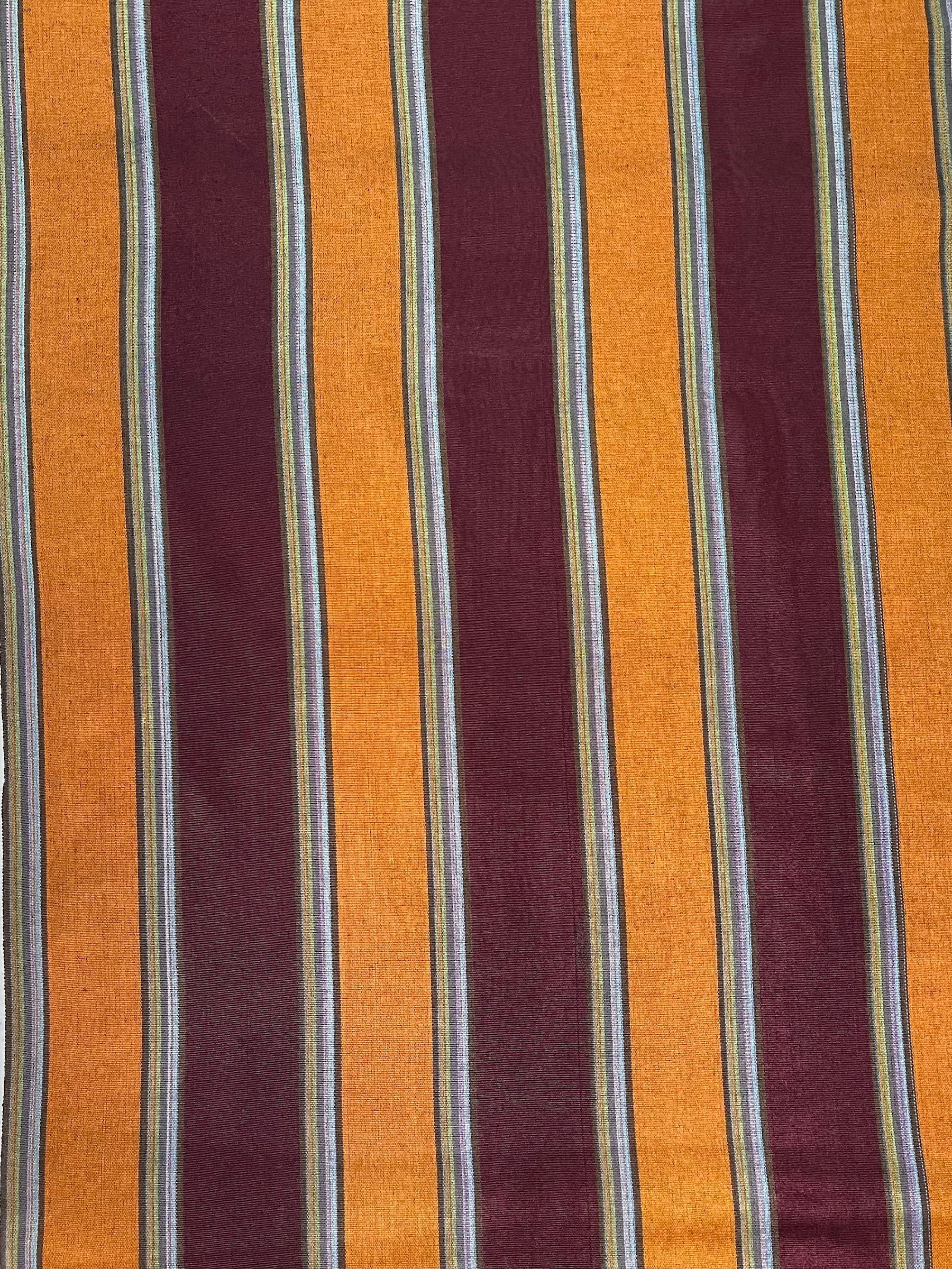 Multicolor striped shiny kutnu fabric.