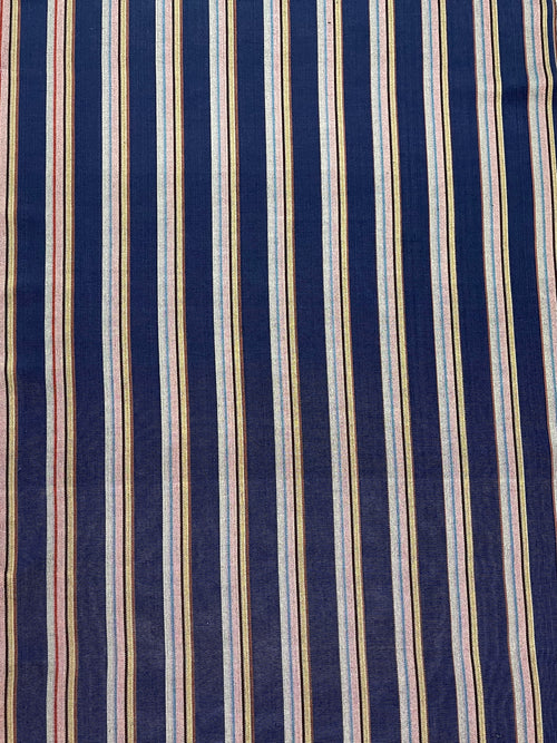 Colorful striped woven kutnu fabric.