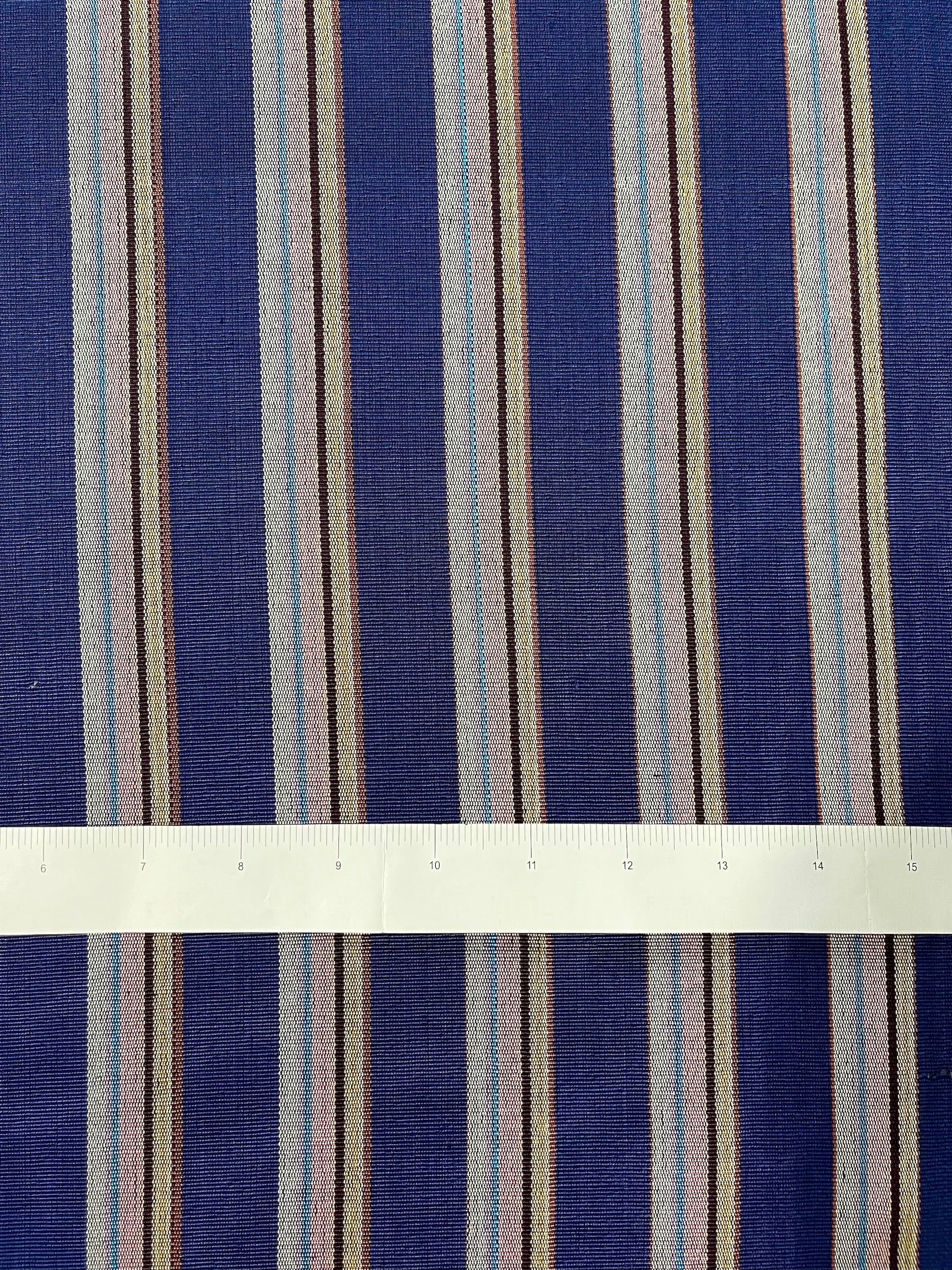 Colorful striped woven kutnu fabric.