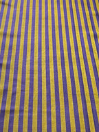 Yellow & Purple striped woven fabric by the yard.