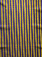 Yellow & Purple striped woven fabric by the yard.