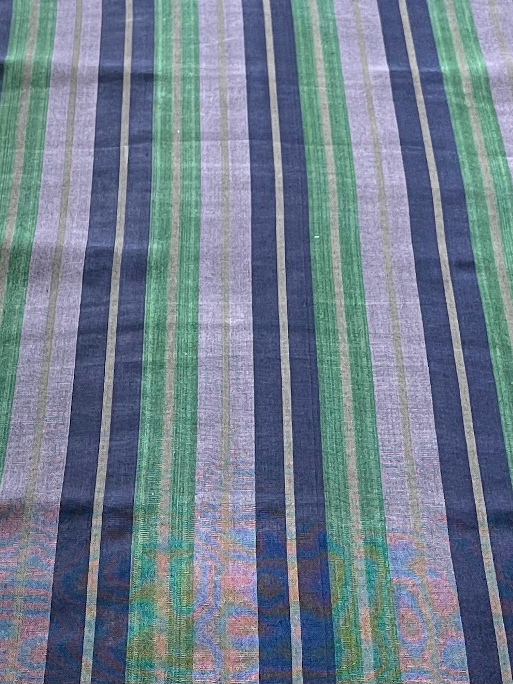 Woven striped kutnu fabric.