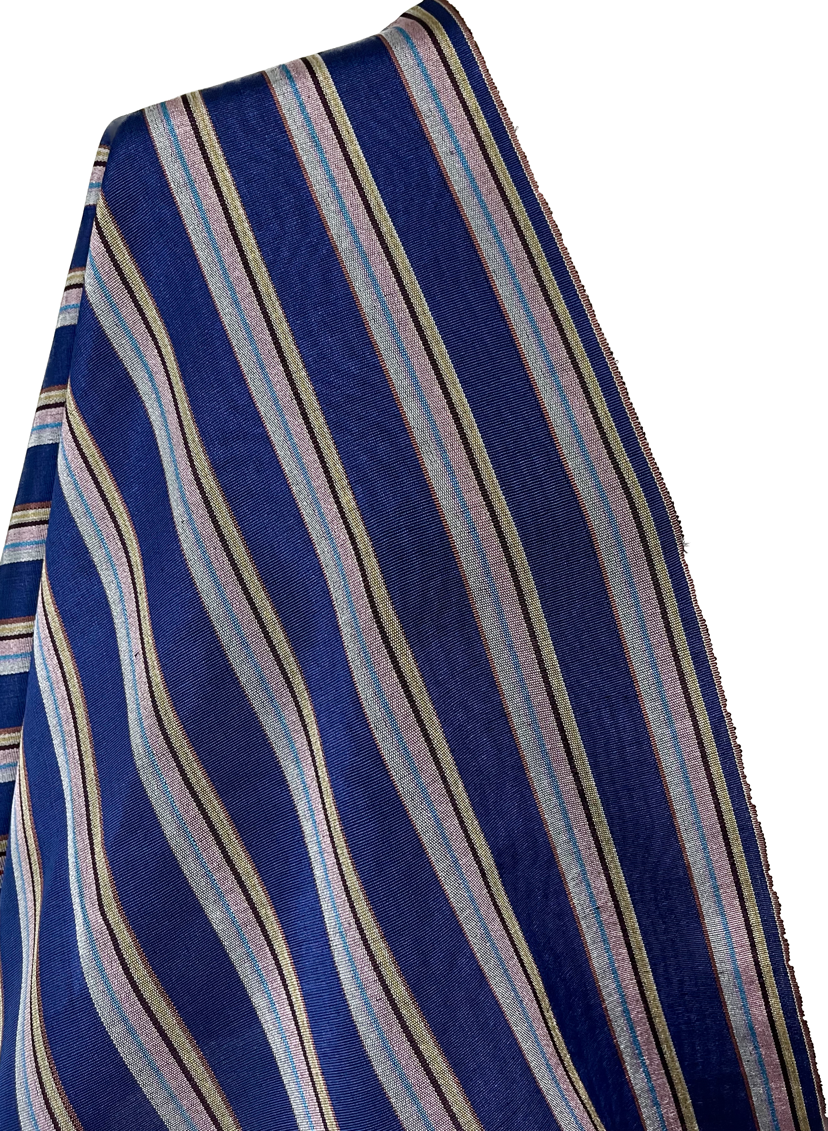 Colorful striped woven kutnu fabric.