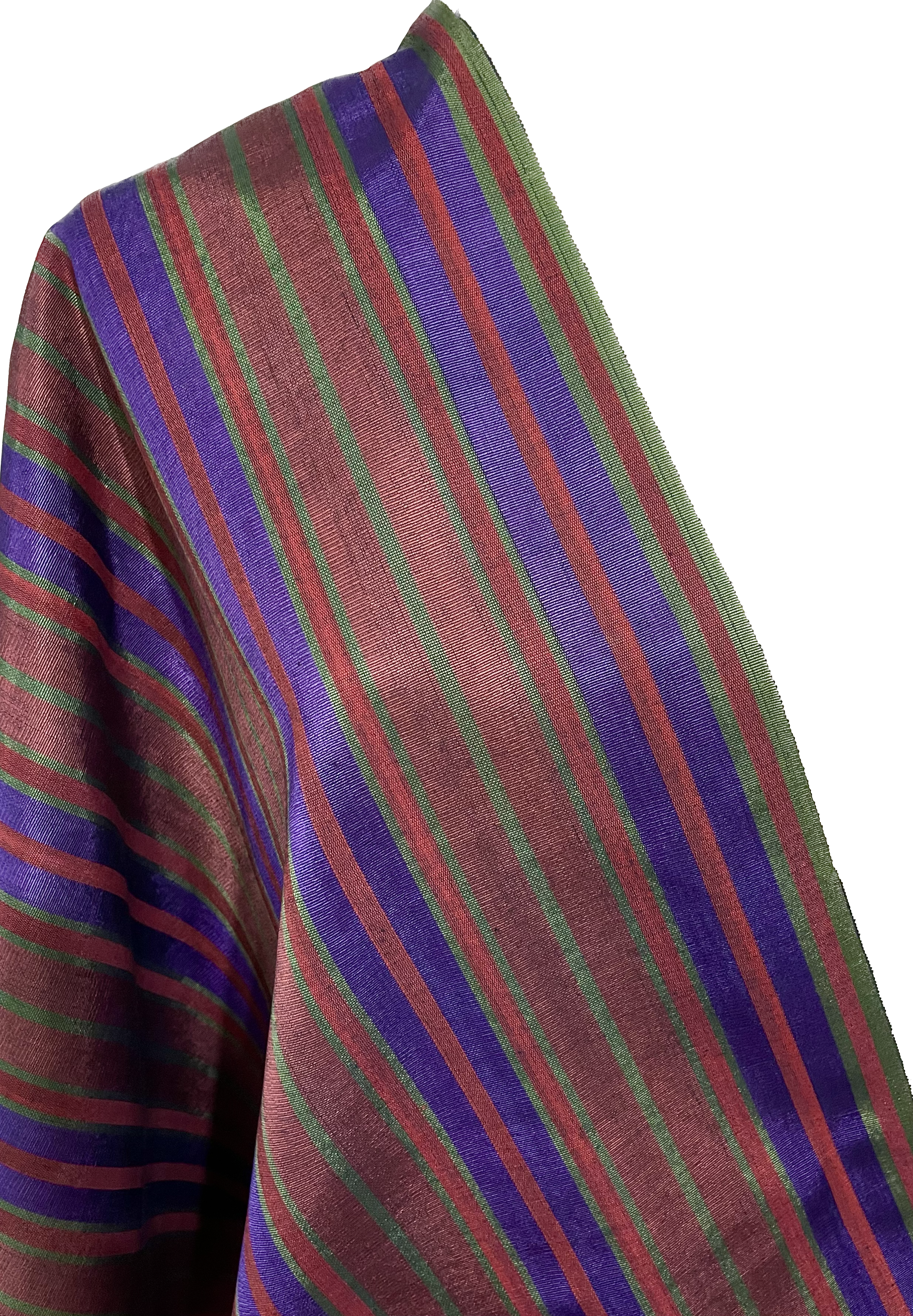 Multicolor striped 22 inches wide woven fabric.