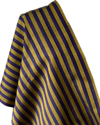 Yellow & Purple striped woven fabric by the yard.