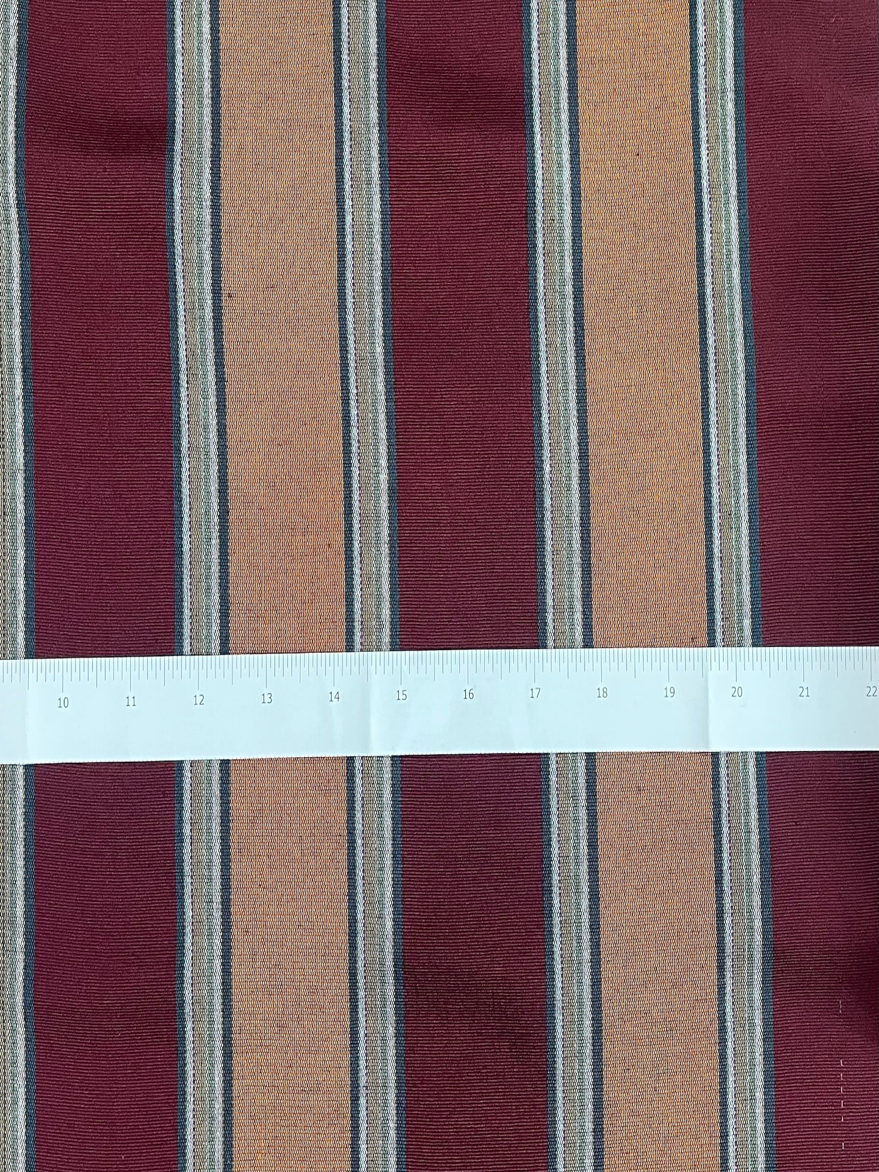 Orange & Bordeaux multicolor striped. 20" wide.