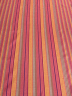 Pink & Orange & Multicolor striped fabric by the yard. 19.5" wide.