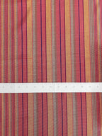 Pink & Orange & Multicolor striped fabric by the yard. 19.5" wide.