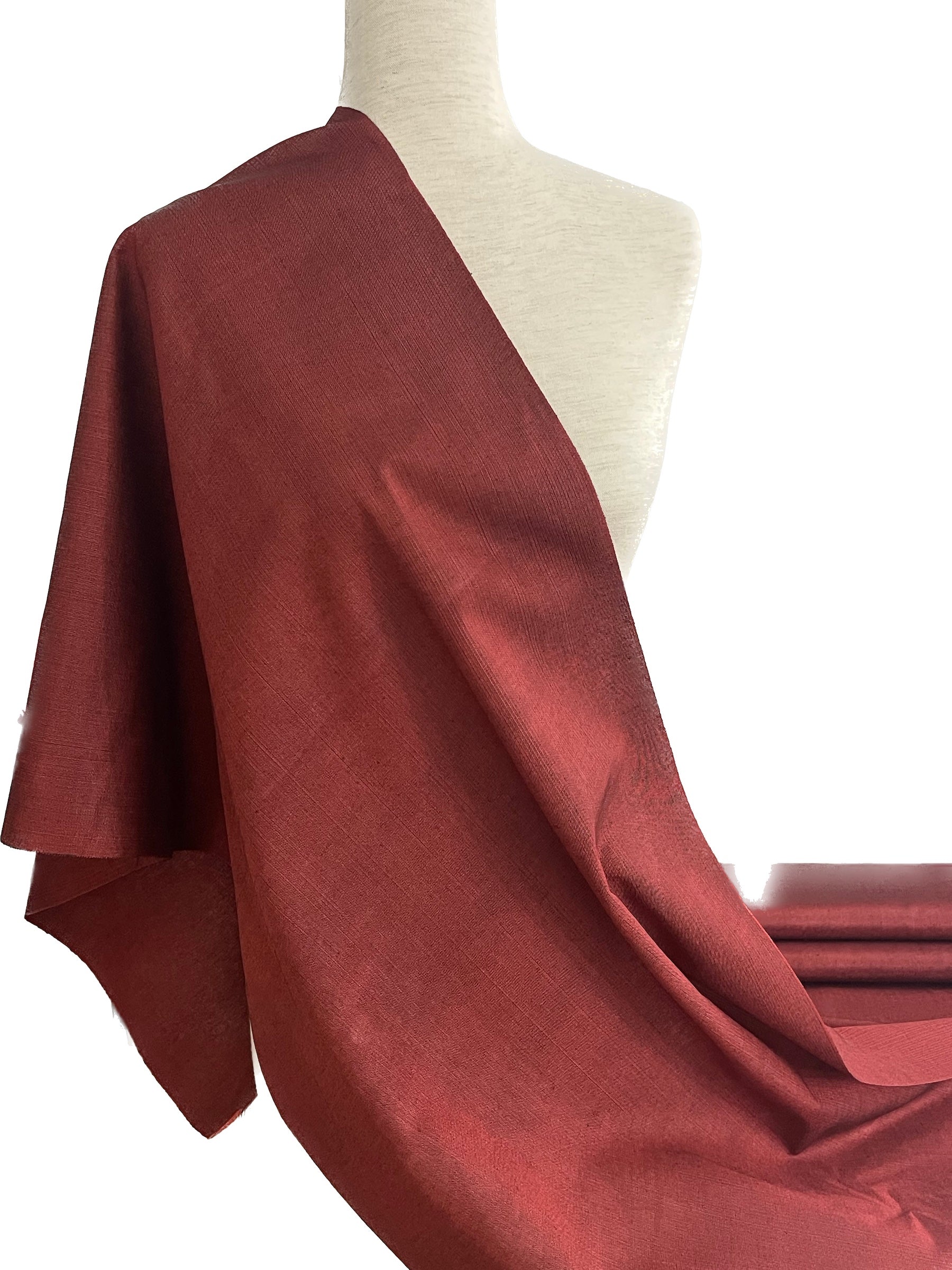 Red kutnu fabric. 19.5" wide.