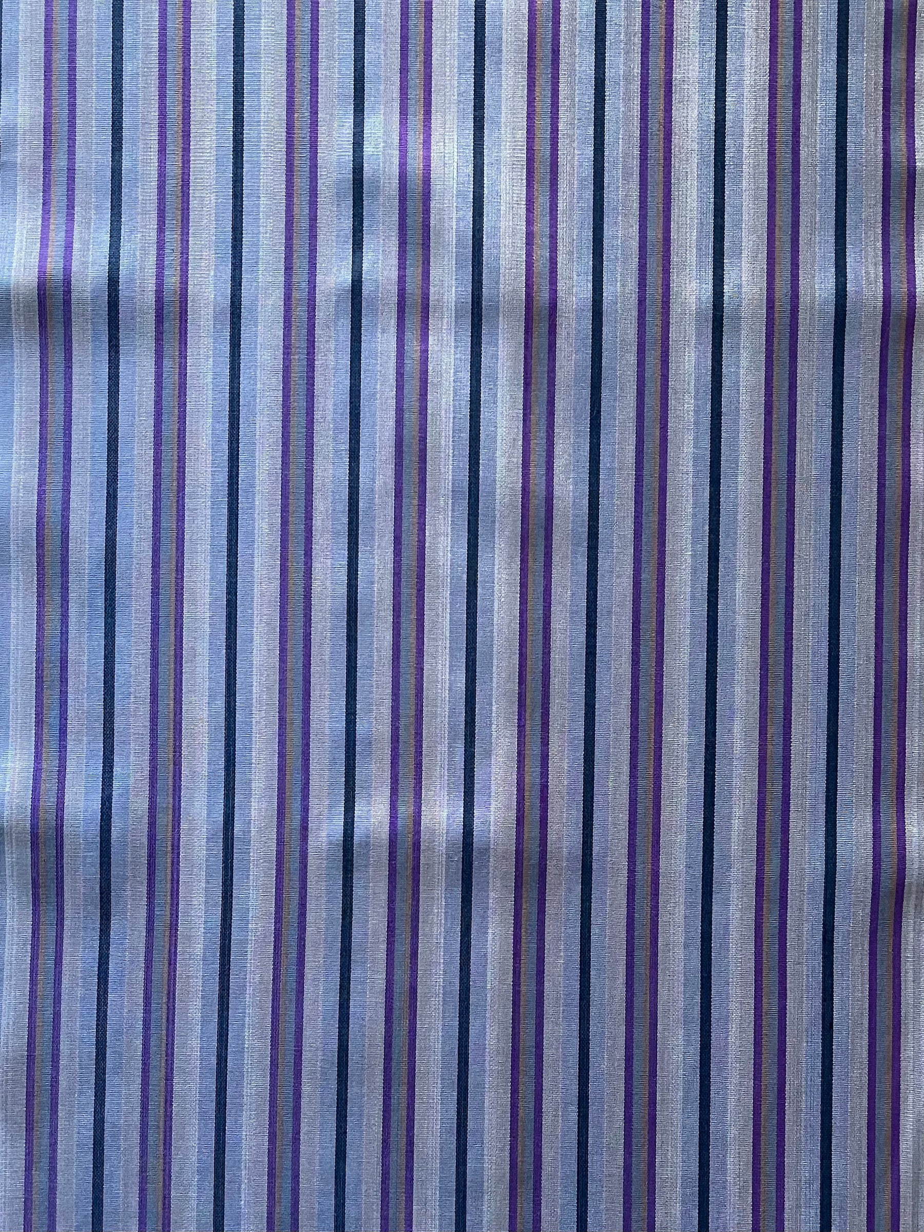 Handmade striped woven kutnu fabric. Multicolor striped kutnu fabric by the yard. 19" wide.