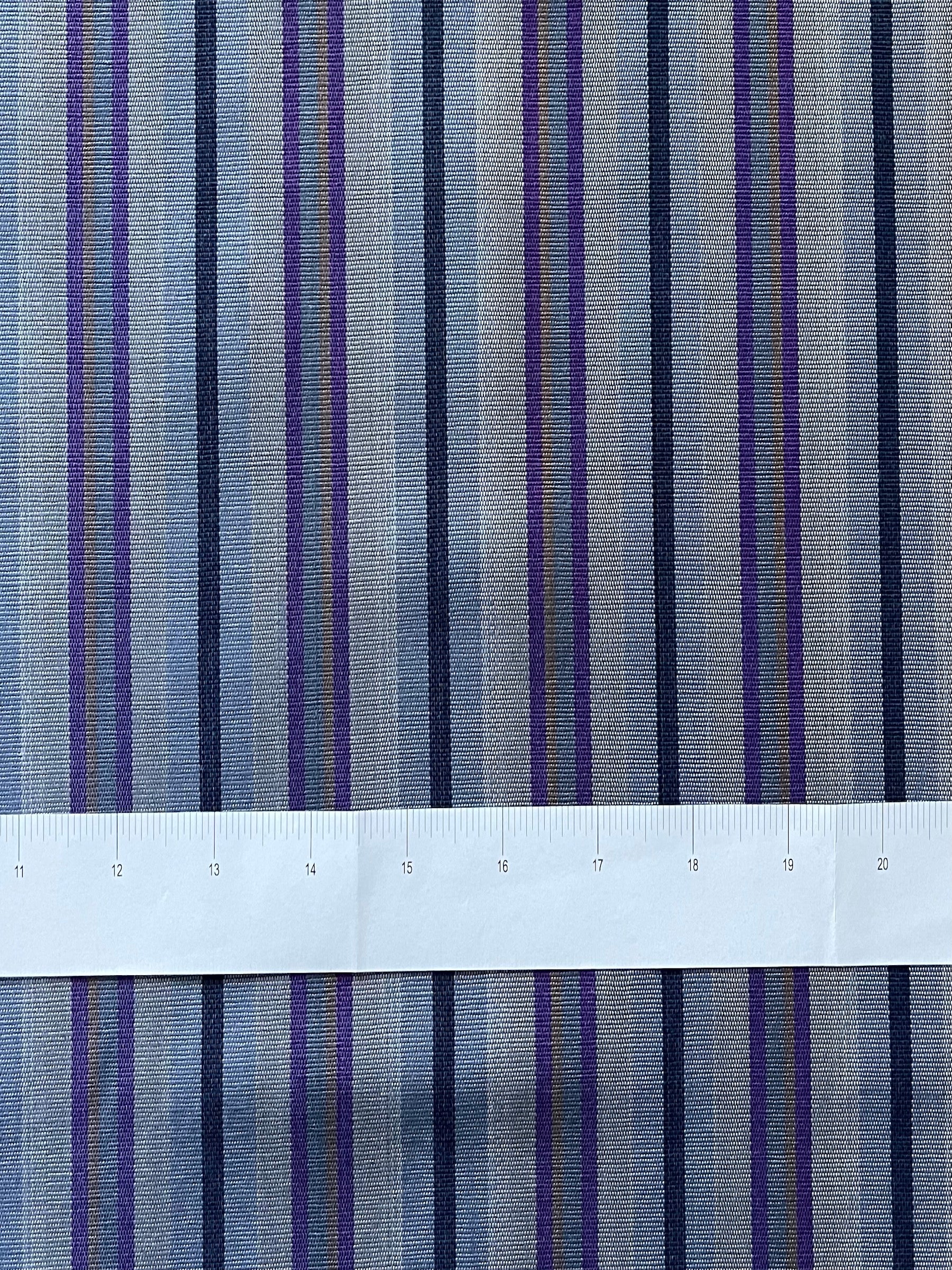 Handmade striped woven kutnu fabric. Multicolor striped kutnu fabric by the yard. 19" wide.