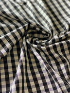 Black & White plaid Turkish Kutnu fabric. 32" wide.