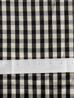 Black & White plaid Turkish Kutnu fabric. 32" wide.