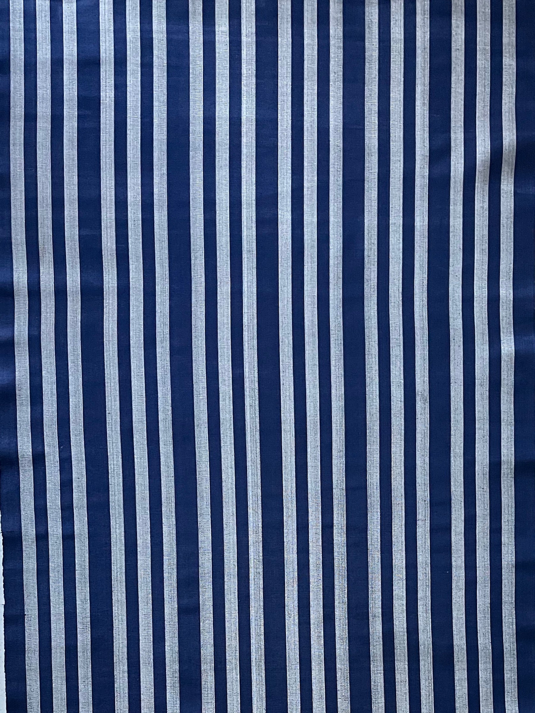 Turkish kutnu fabric. Silk & cotton woven fabric. Striped. 19.5" wide.