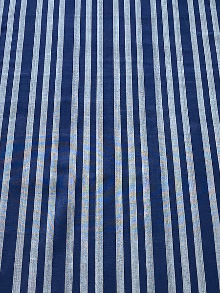 Turkish kutnu fabric. Silk & cotton woven fabric. Striped. 19.5" wide.