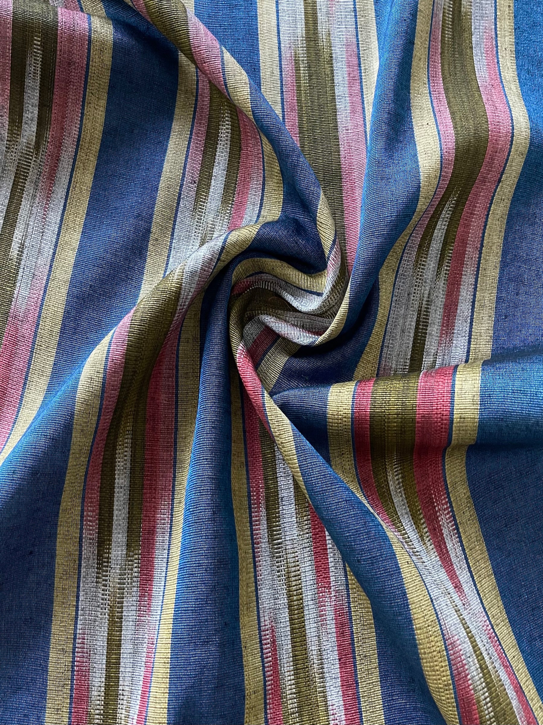 Colorful woven kutnu fabric by the yard. Silk and cotton handmade 19" wide Turkish kutnu fabric.
