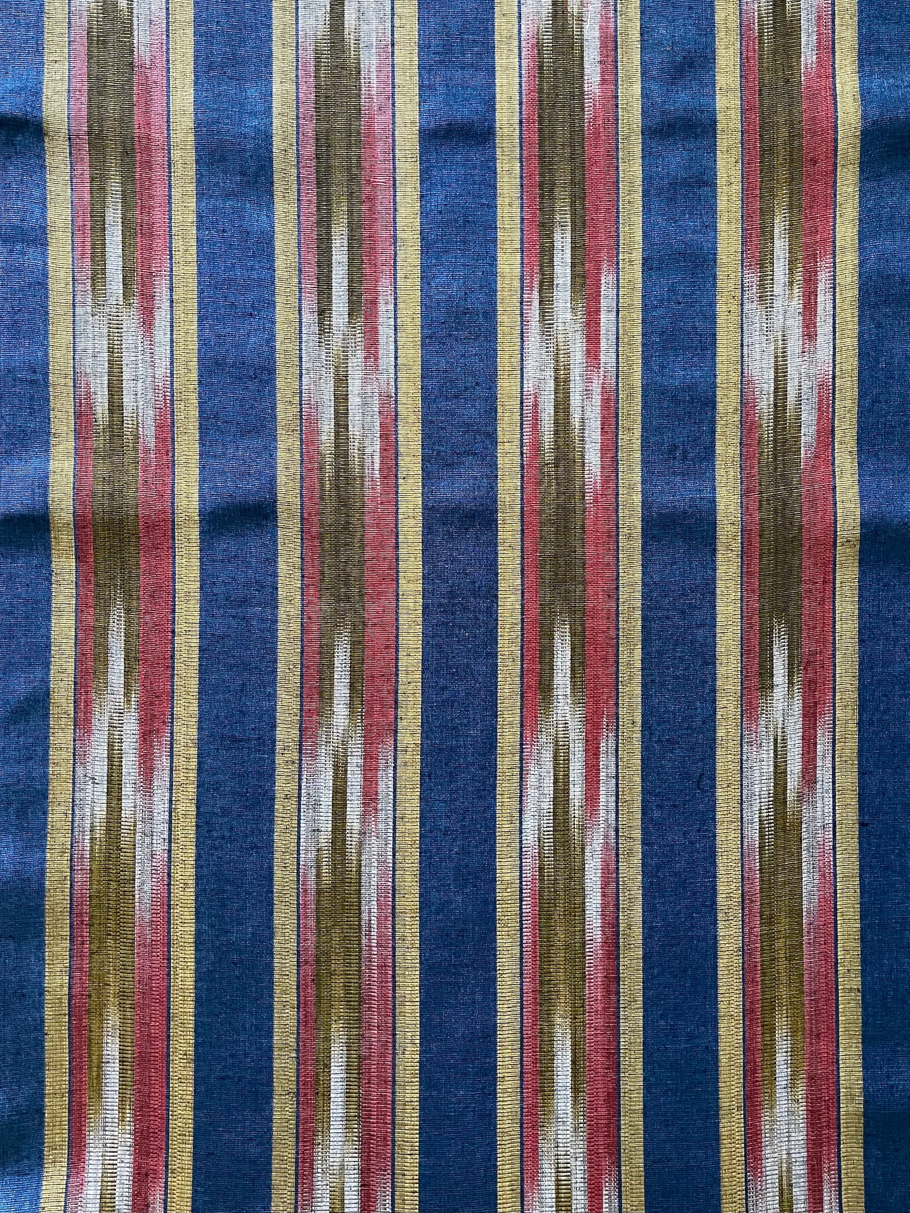 Colorful woven kutnu fabric by the yard. Silk and cotton handmade 19" wide Turkish kutnu fabric.