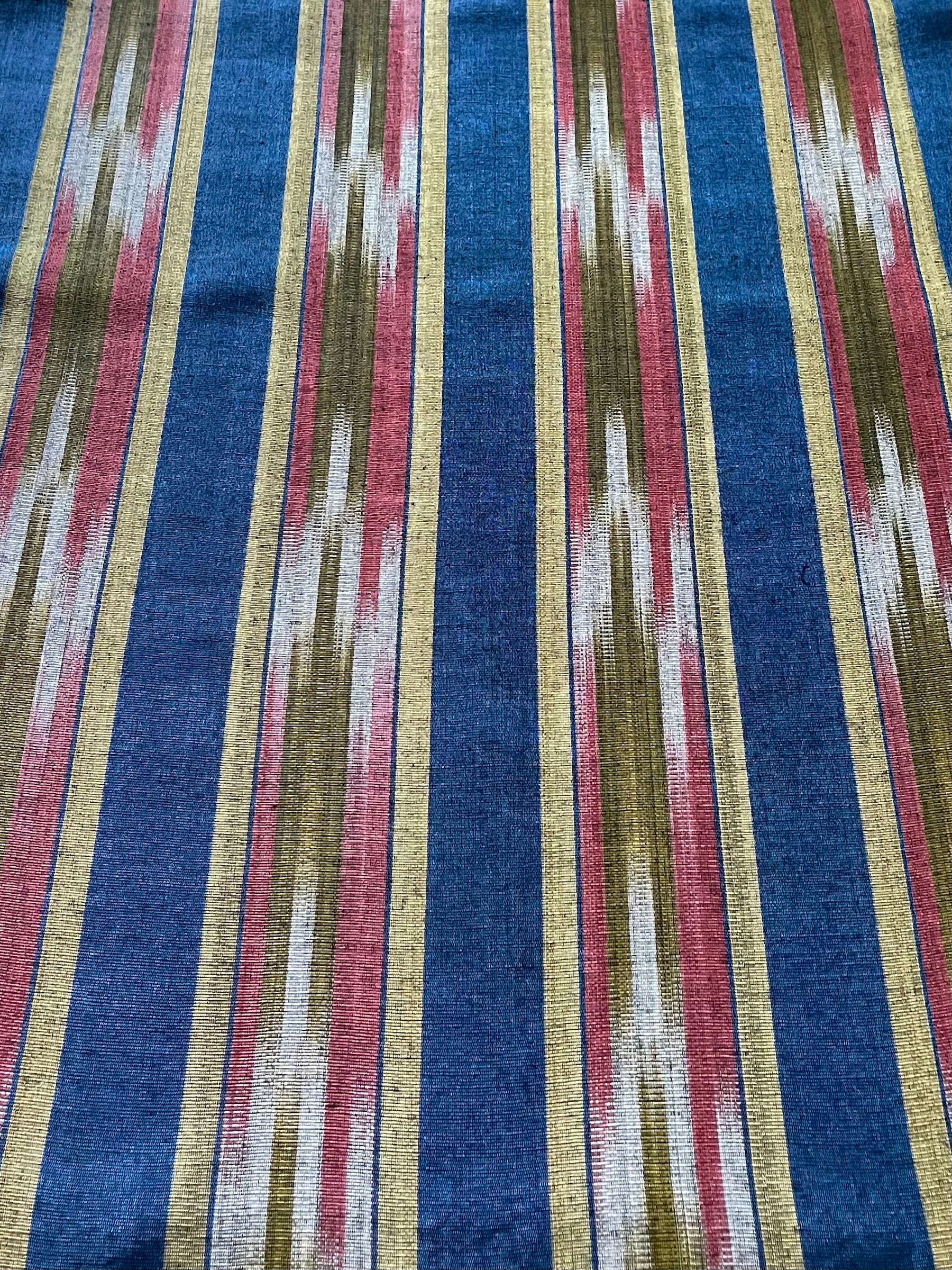 Colorful woven kutnu fabric by the yard. Silk and cotton handmade 19" wide Turkish kutnu fabric.