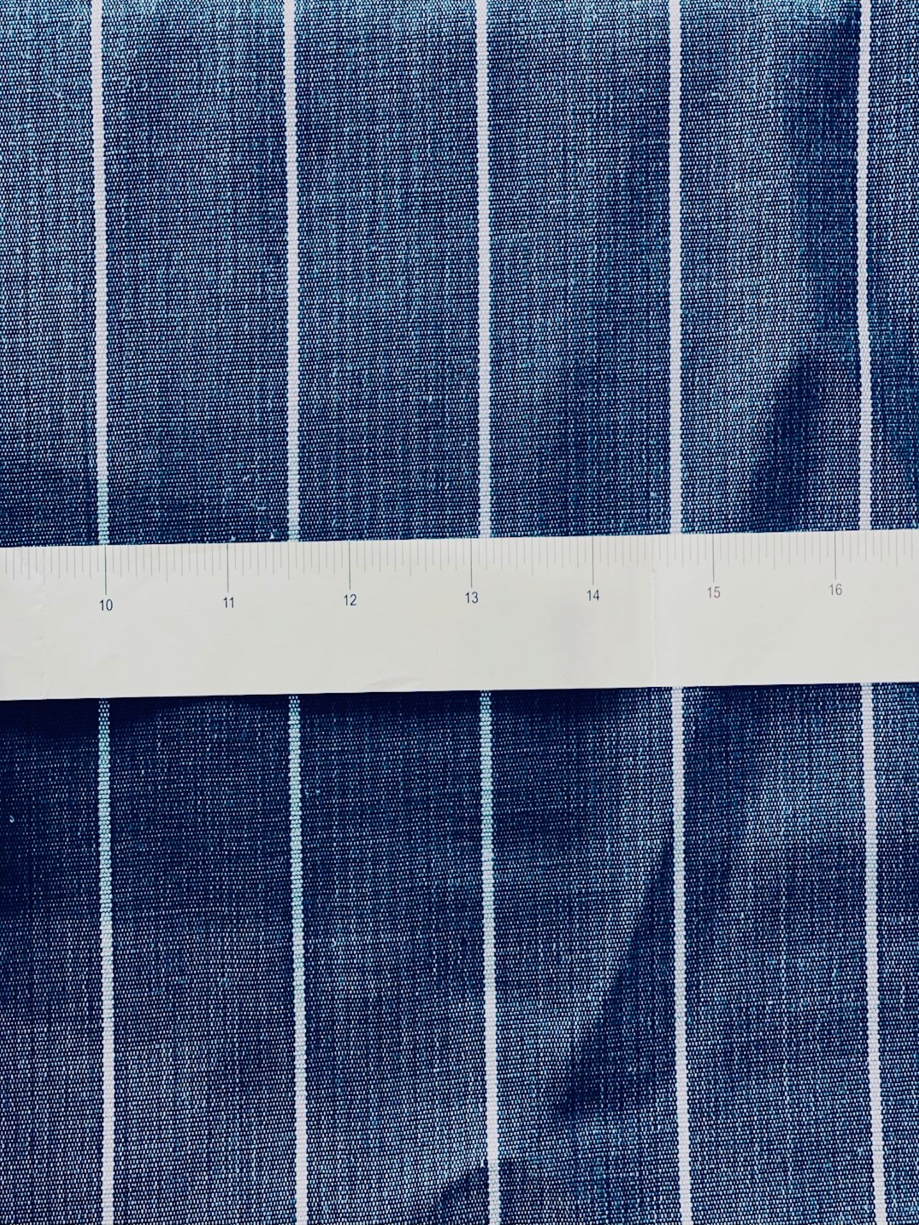 Striped handwoven Matte Blue fabric. Historic Turkish Kutnu fabric. 44" wide Cotton and Silk woven fabric. Widest Kutnu fabric.