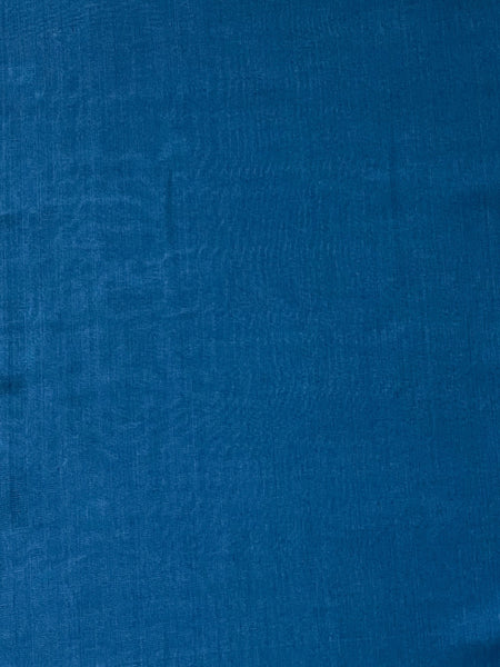 Blue Turkish Kutnu fabric. Silk and cotton woven fabric by the yard. 20" wide.