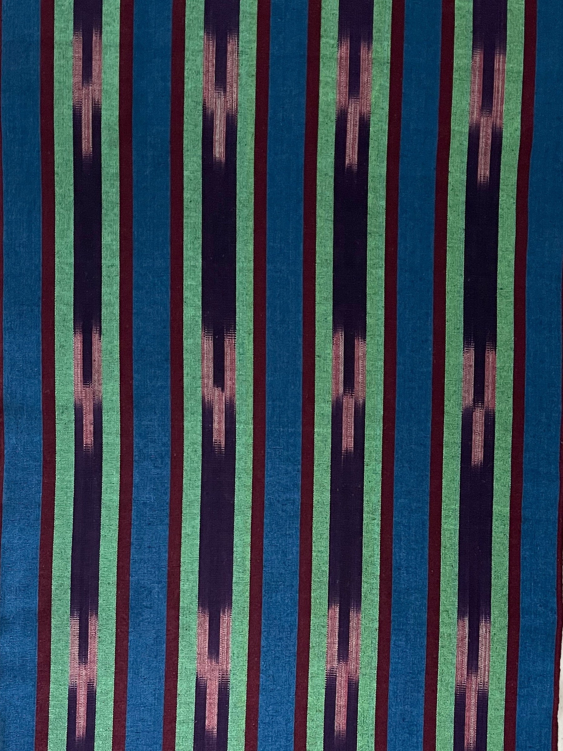 Silk & Cotton multicolor woven Turkish kutnu fabric by the yard. 20" wide.
