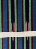 Silk & Cotton multicolor woven Turkish kutnu fabric by the yard. 20" wide.