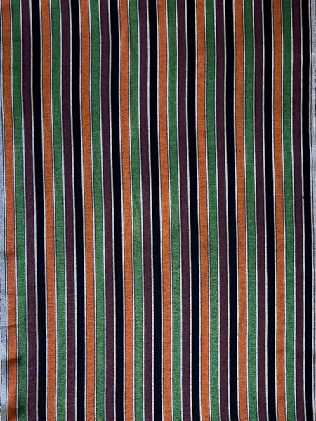 Silk & Cotton Woven Turkish kutnu fabric. Colorful striped woven fabric by the yard. 20" wide.