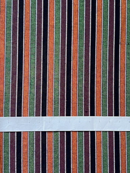 Silk & Cotton Woven Turkish kutnu fabric. Colorful striped woven fabric by the yard. 20" wide.