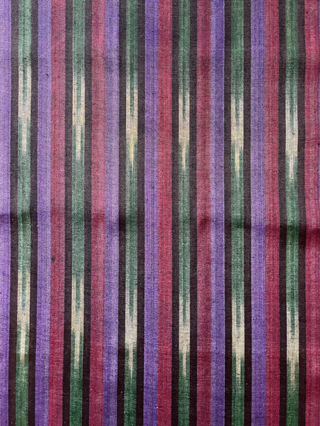 Silk and cotton woven fabric by the yard. Historic kutnu fabric. 19" wide multicolor fabric.