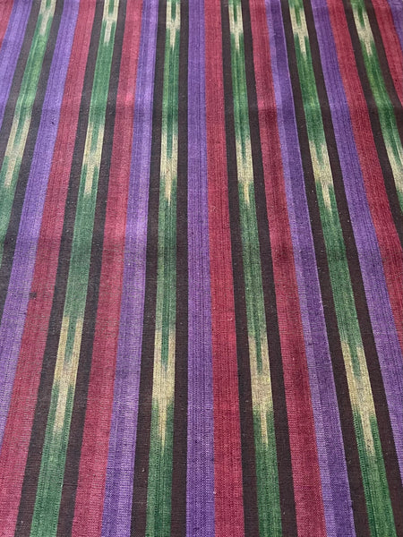 Silk and cotton woven fabric by the yard. Historic kutnu fabric. 19" wide multicolor fabric.