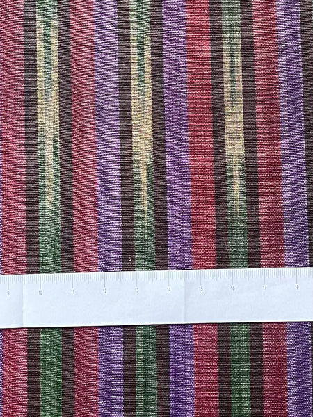 Silk and cotton woven fabric by the yard. Historic kutnu fabric. 19" wide multicolor fabric.