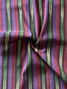 Silk and cotton woven fabric by the yard. Historic kutnu fabric. 19" wide multicolor fabric.