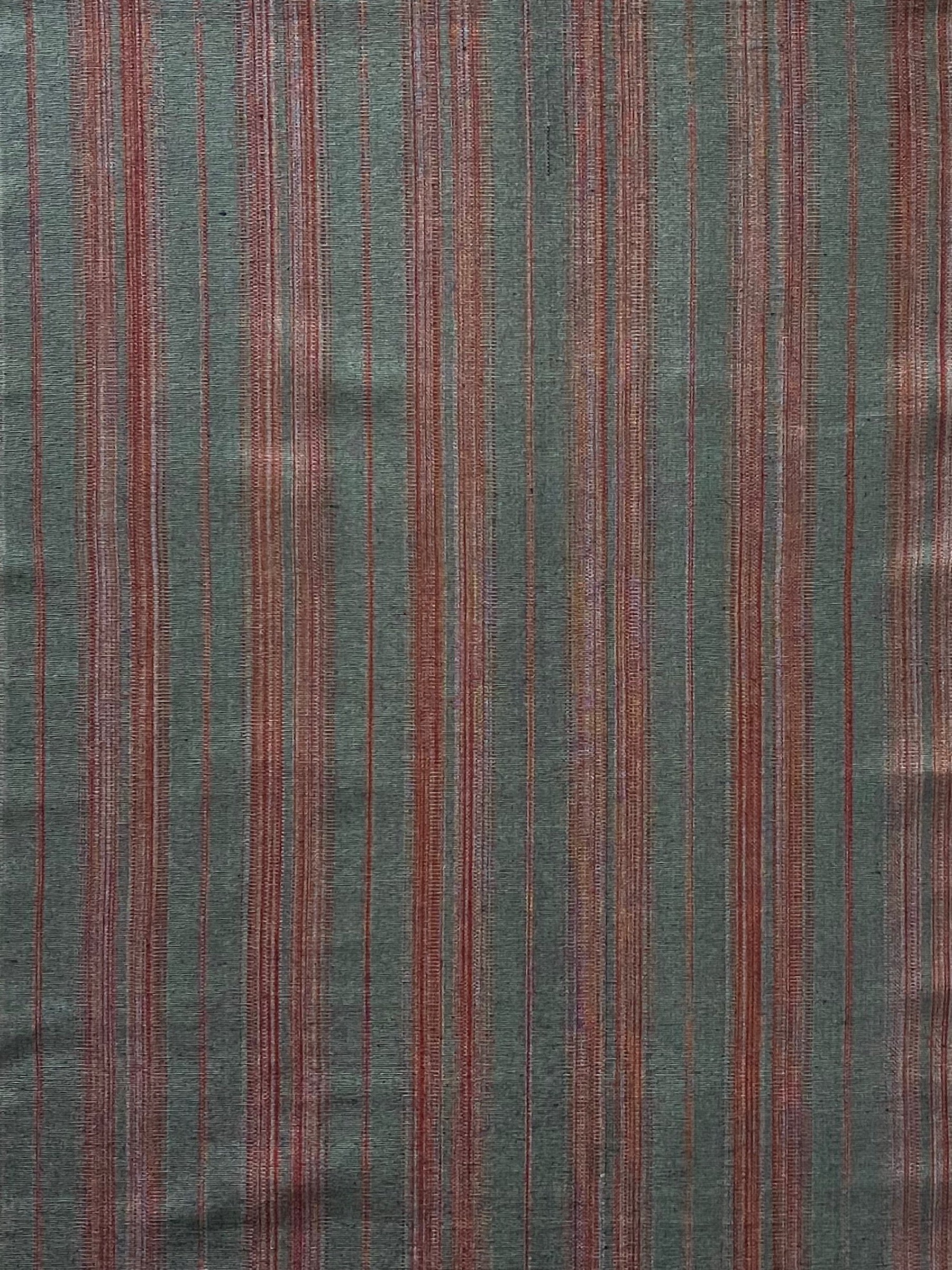 Striped, colorful, silk & cotton woven Turkish kutnu fabric. 19.5" wide.