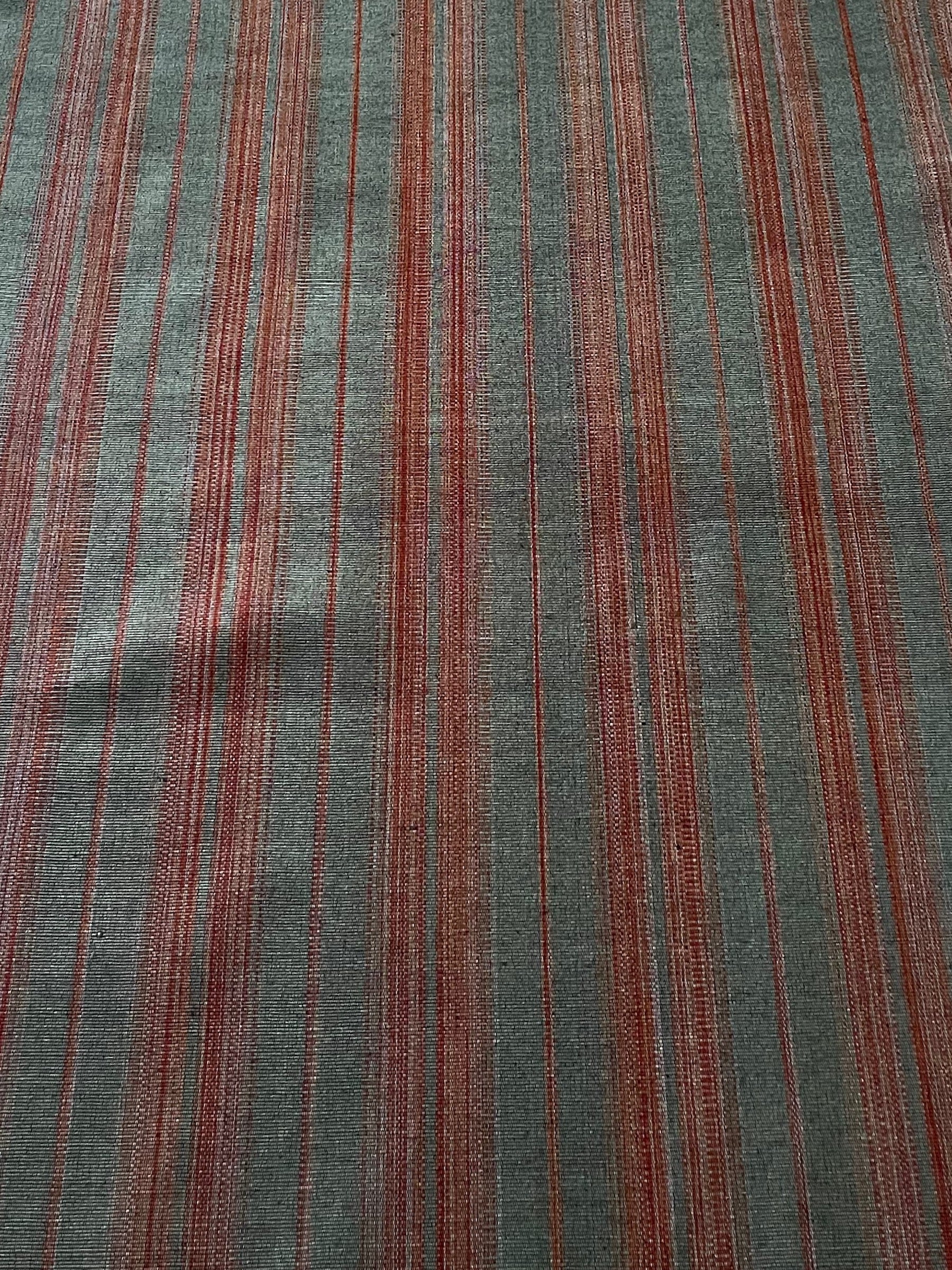 Striped, colorful, silk & cotton woven Turkish kutnu fabric. 19.5" wide.