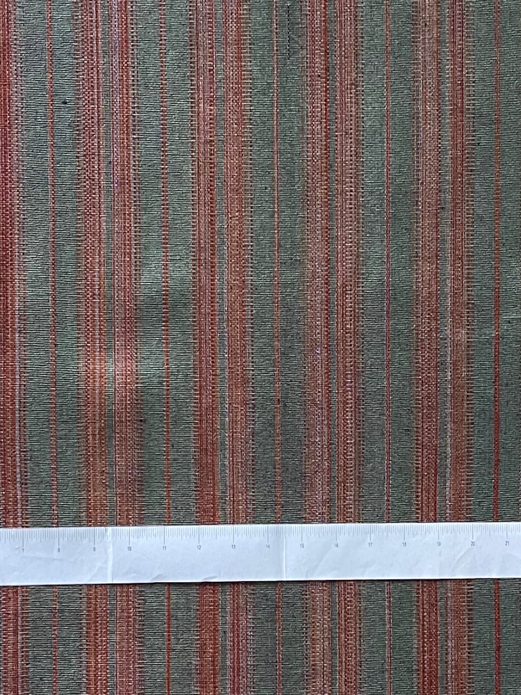 Striped, colorful, silk & cotton woven Turkish kutnu fabric. 19.5" wide.