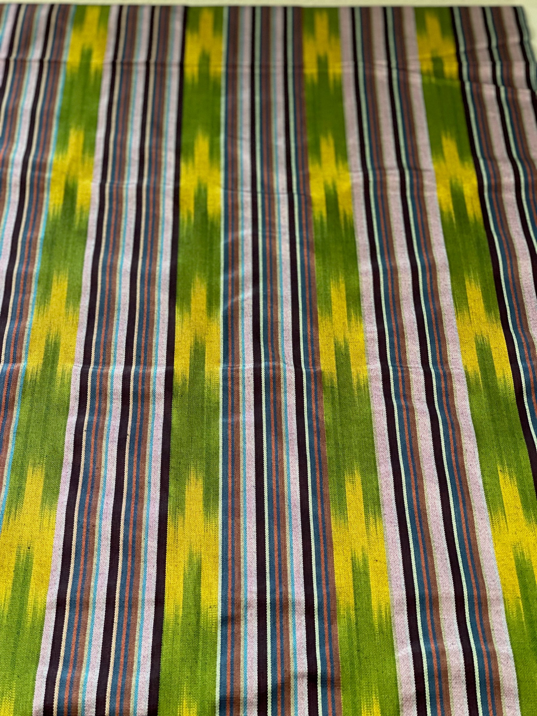 Multicolor Woven Turkish Fabric. Colorful fabric by the yard. Traditional Kutnu fabric. 19.5" wide.