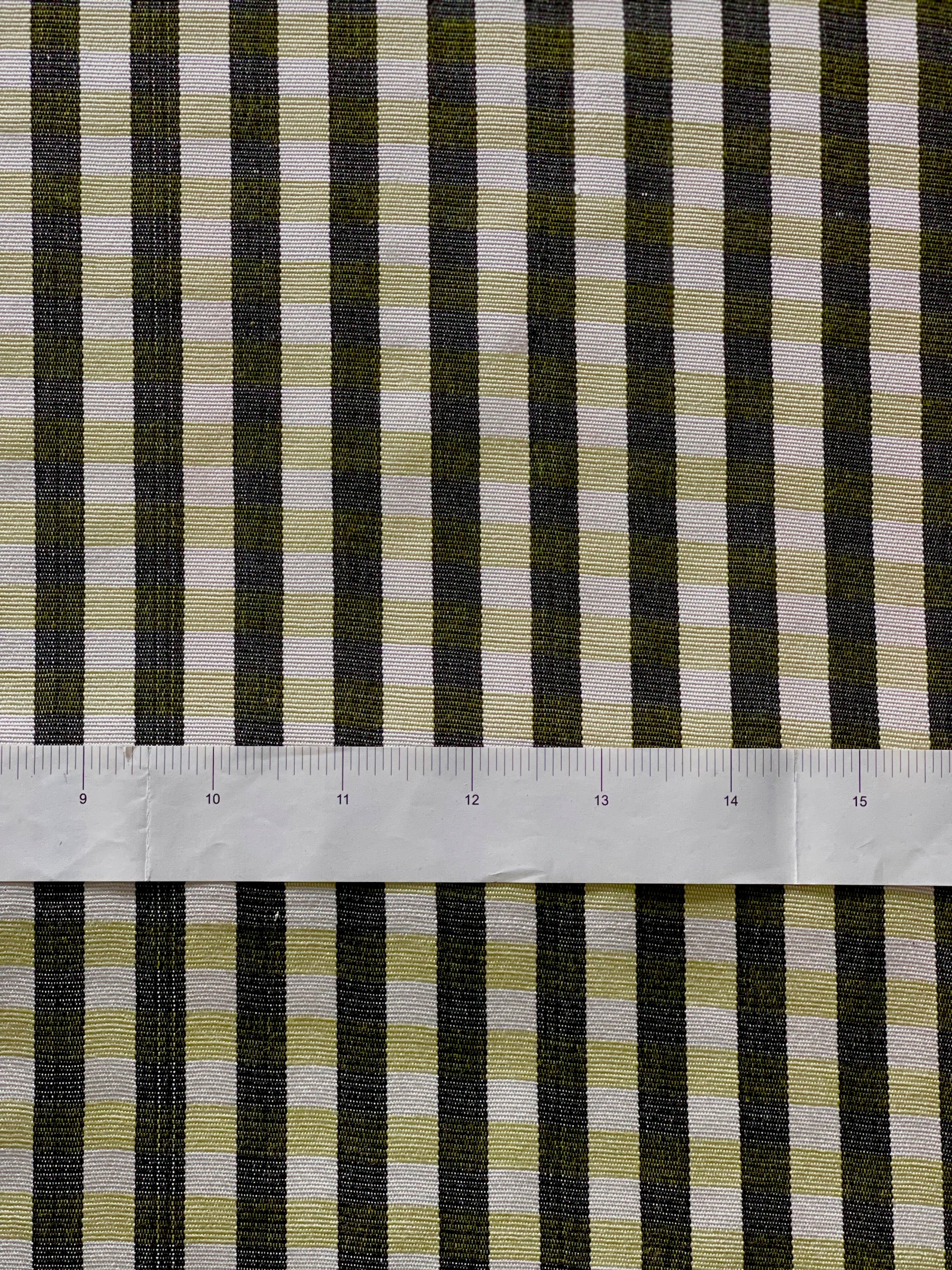 Woven Turkish fabric. 32” wide Light yellow-white-black Kutnu fabric. Plaid fabric by the yard.