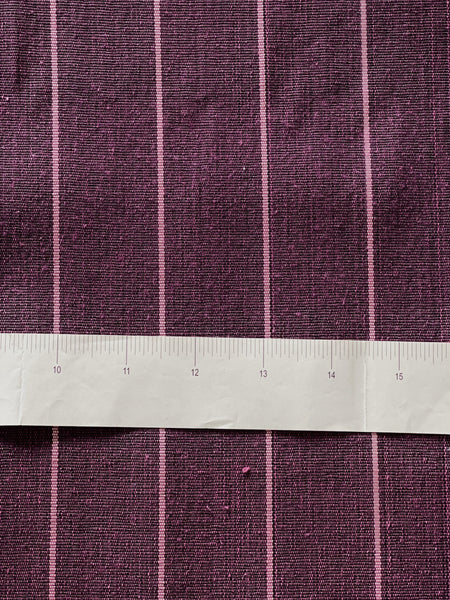 Striped Matte Purple Kutnu fabric. Striped woven fabric by the yard. 44" wide.