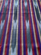 Multicolor woven silk and cotton historic Turkish kutnu fabric by the yard. 21" wide silk and cotton woven fabric.