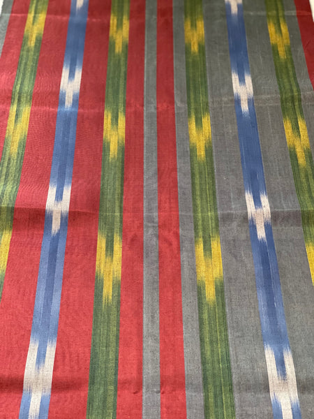 Handmade Turkish Fabric. Colorful woven fabric by the yard. Silk and cotton. 20" wide.