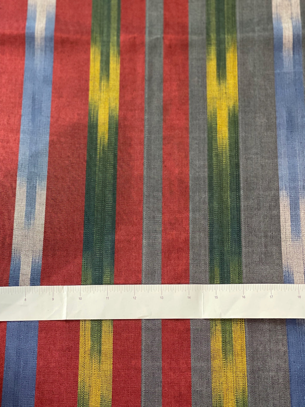 Handmade Turkish Fabric. Colorful woven fabric by the yard. Silk and cotton. 20" wide.