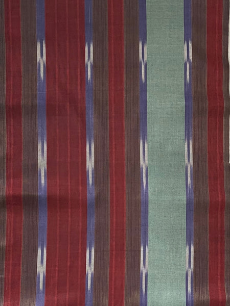 Woven Multicolor Turkish Kutnu fabric by the yard. Silk & Cotton woven fabric. 19" wide.