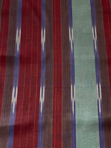 Woven Multicolor Turkish Kutnu fabric by the yard. Silk & Cotton woven fabric. 19" wide.