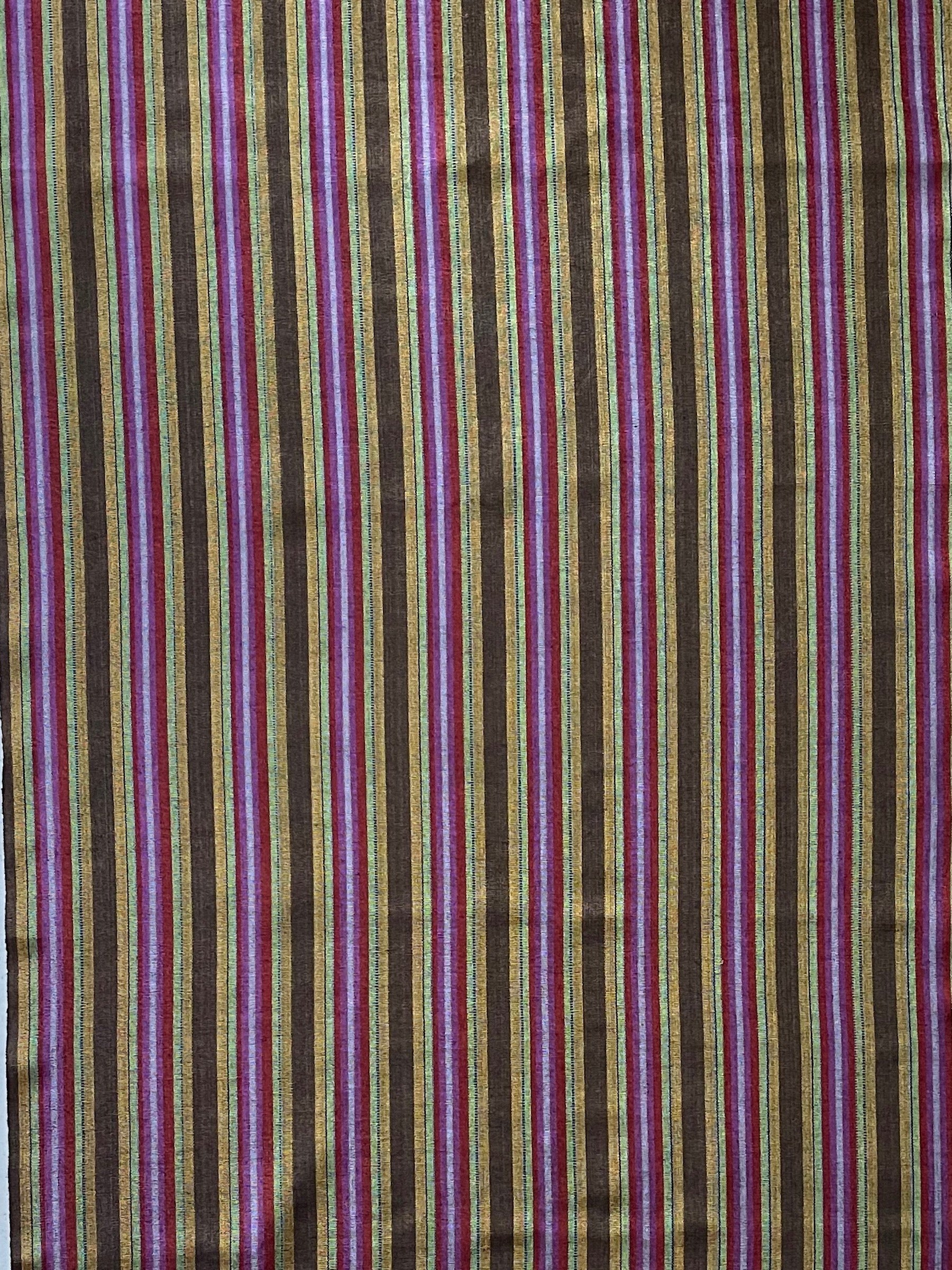 Shiny colorful silk and cotton woven Turkish kutnu fabric by the yard. 20" wide.