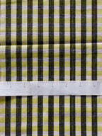 Yellow-white-black Plaid Kutnu fabric by the yard. 32” wide woven Turkish fabric.